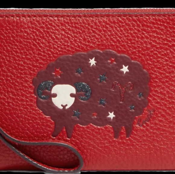 Coach Corner Zip Wristlet With Aries - Picture 3 of 5